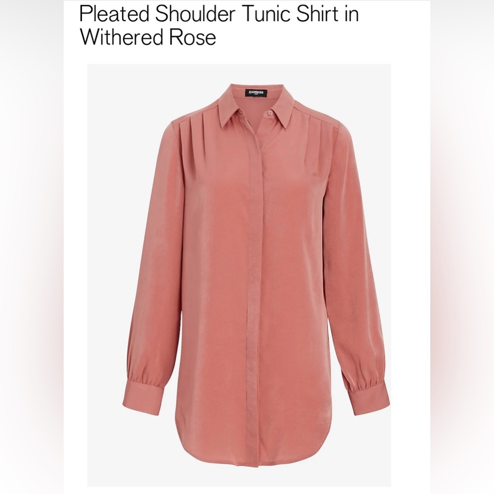 Express Pleated Shoulder Tunic in withered rose